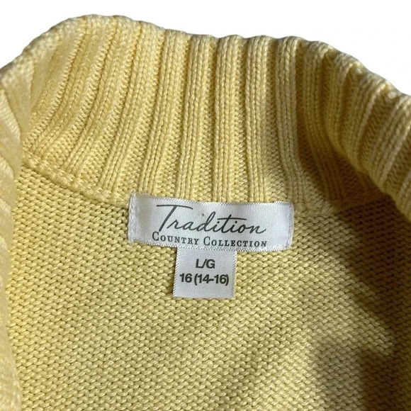 Y2K Traditional Country Collection front zip chunky knit cable knit sweater EC - Picture 4 of 11